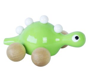 Vilac Wooden dinosaur on wheels green